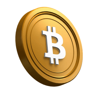 องค์ประกอบภาพในส่วน Hero เป็นสัญลักษณ์บิตคอยน์ BTC ที่วางเอียง
