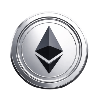 เหรียญ Ethereum ETH ลอยอยู่ในลักษณะกราฟิก
